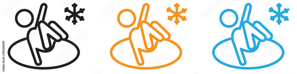 Poster cold plunge icon vector logo set collection for web app ui