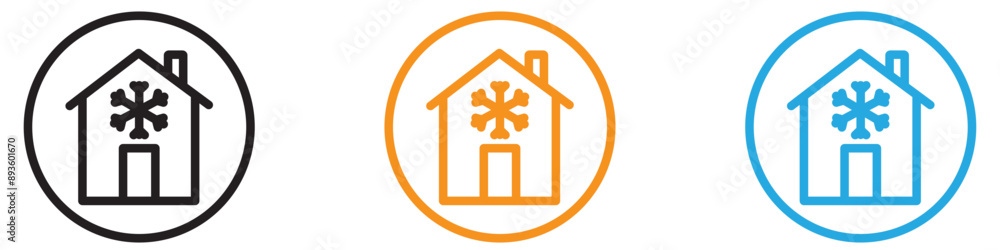 Poster cool home icon vector logo set collection for web app ui