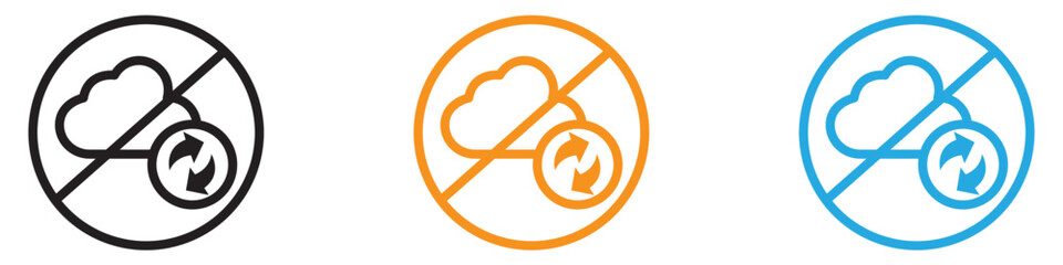 cloud sync disable icon vector logo set collection for web app ui
