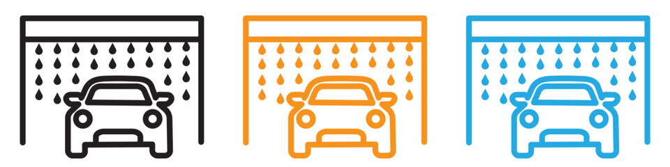carwash icon vector logo set collection for web app ui