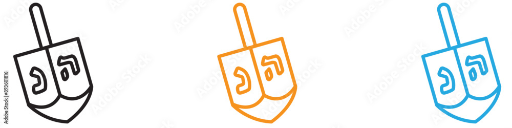 Poster dreidel icon vector logo set collection for web app ui