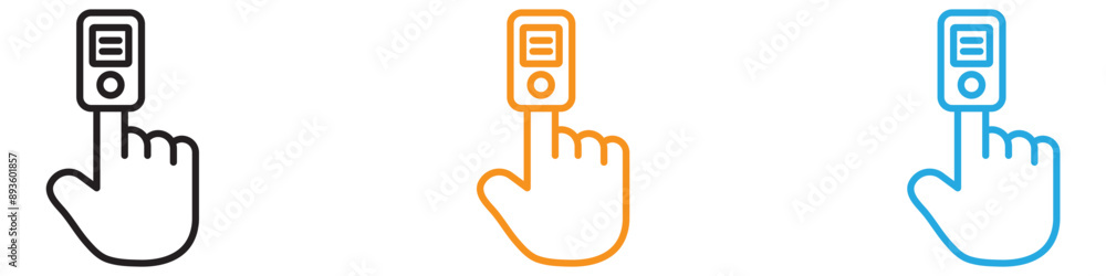 Poster fingertip pulse oximeter icon vector logo set collection for web app ui