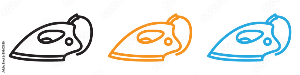 Poster electric iron icon vector logo set collection for web app ui
