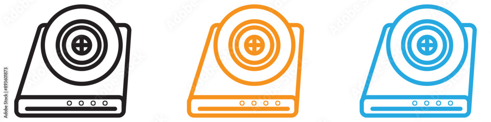 Poster dvd cdrom disc icon vector logo set collection for web app ui