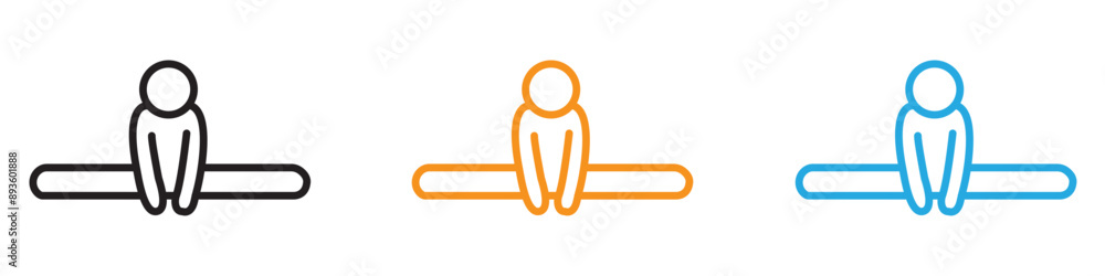 Poster fitness exercise icon vector logo set collection for web app ui