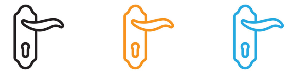 Door knob icon vector logo set collection for web app ui