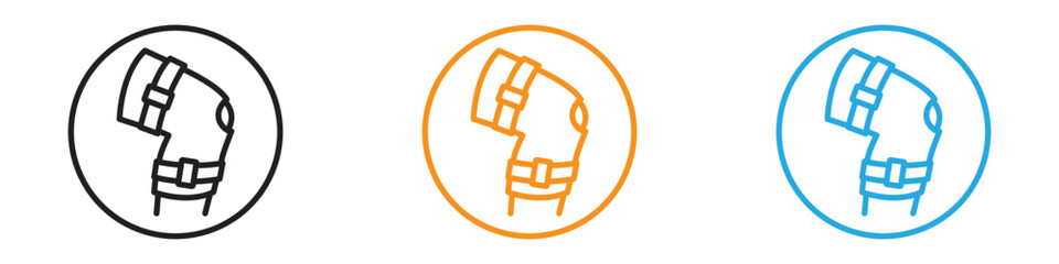 Knee Orthopedic Brace icon vector logo set collection for web app ui