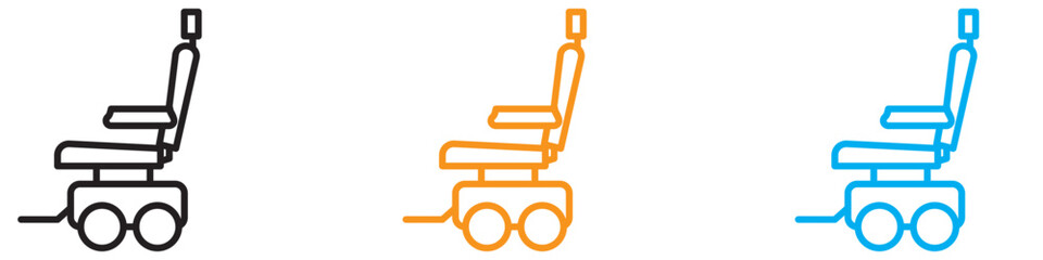 Electric wheelchair scooter icon vector logo set collection for web app ui