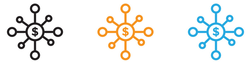 Financial Scheme icon vector logo set collection for web app ui