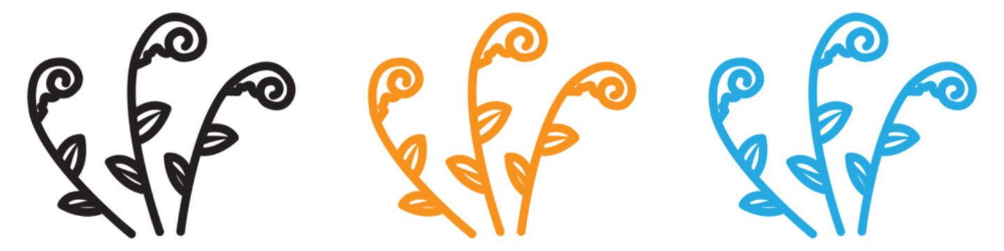 fiddleheads icon vector logo set collection for web app ui