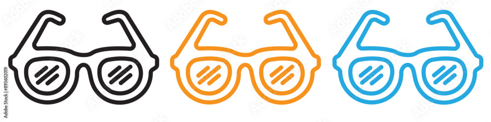 Poster glasses icon vector logo set collection for web app ui