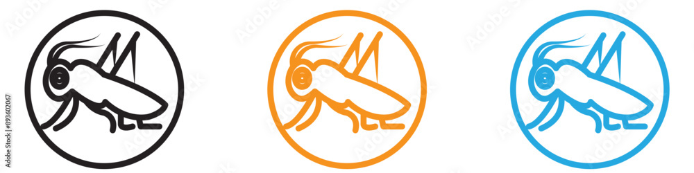 Aufkleber grasshopper icon vector logo set collection for web app ui