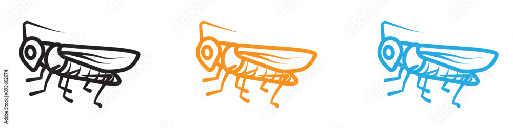 Aufkleber grasshopper icon vector logo set collection for web app ui