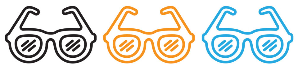 Glasses icon vector logo set collection for web app ui