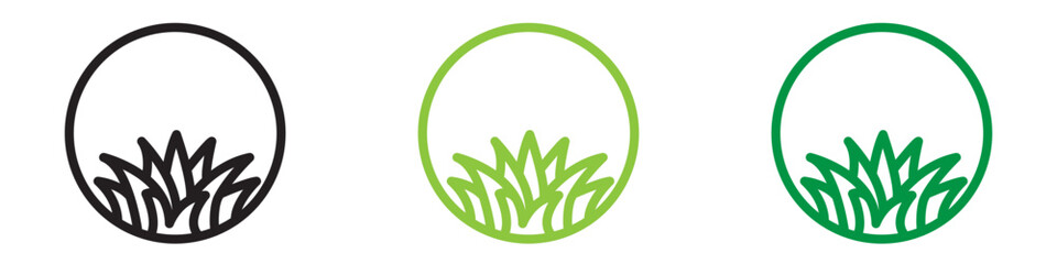 Grass icon vector logo set collection for web app ui