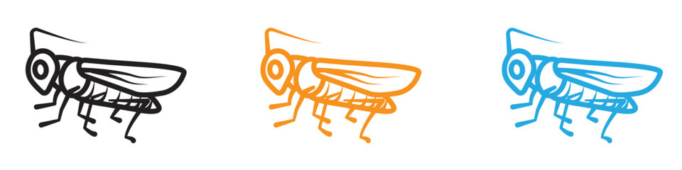Grasshopper icon vector logo set collection for web app ui