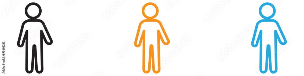 Poster man icon vector logo set collection for web app ui