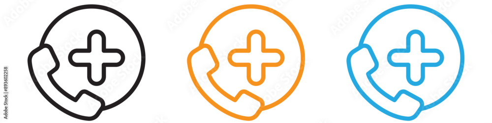 Poster medical help icon vector logo set collection for web app ui
