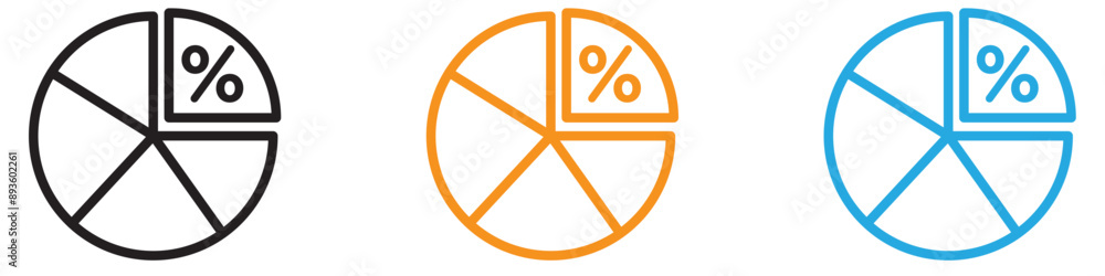 Aufkleber market share icon vector logo set collection for web app ui