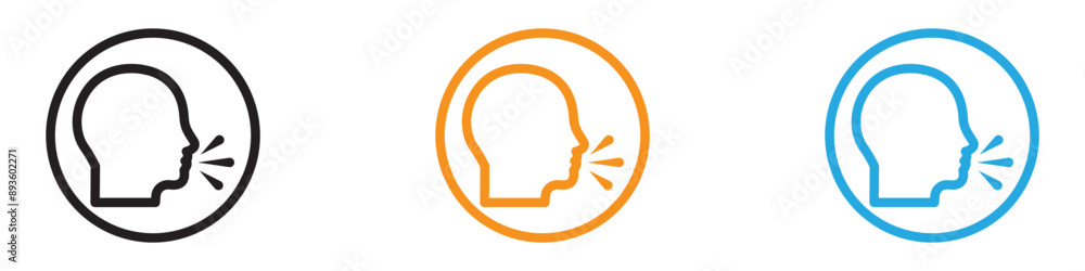 Poster man coughs icon vector logo set collection for web app ui