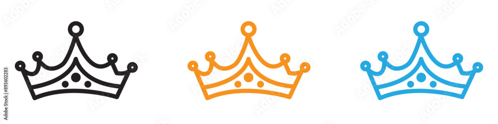 Aufkleber king crown icon vector logo set collection for web app ui