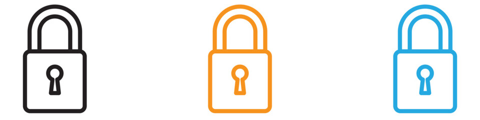 Lock icon vector logo set collection for web app ui