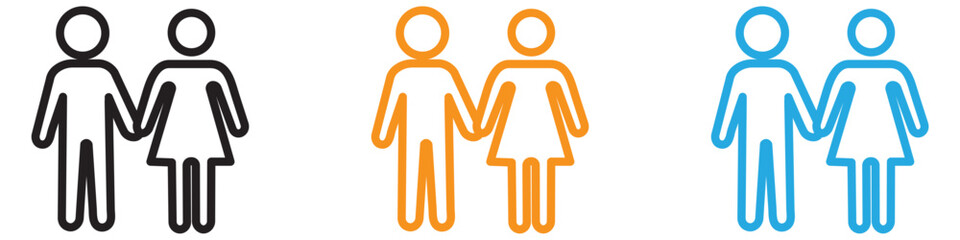 Man and Woman icon vector logo set collection for web app ui