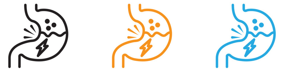 Indigestion icon vector logo set collection for web app ui