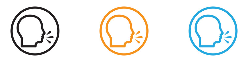 man coughs icon vector logo set collection for web app ui