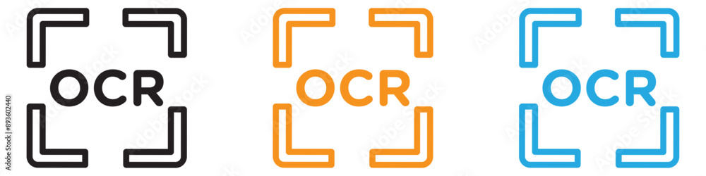 Poster ocr icon vector logo set collection for web app ui