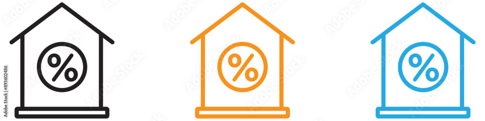 Poster rate for mortgage icon vector logo set collection for web app ui
