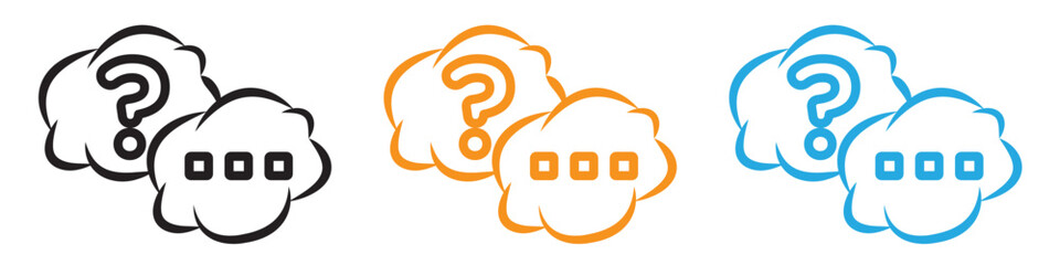 Questions and answers icon vector logo set collection for web app ui