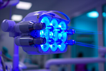 AI generated picture of luxury dentist cabinet office ultraviolet lights