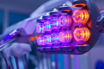 AI generated picture of luxury dentist cabinet office ultraviolet lights