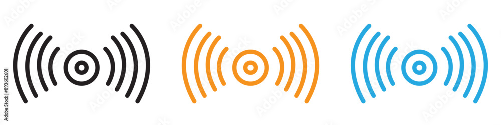 Poster sensor icon vector logo set collection for web app ui