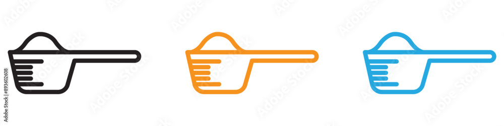 Poster scoop icon vector logo set collection for web app ui