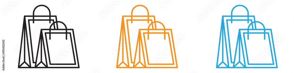 Poster shopping bag icon vector logo set collection for web app ui