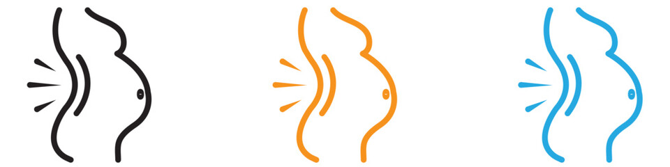 Pregnant woman backache icon  vector logo set collection for web app ui