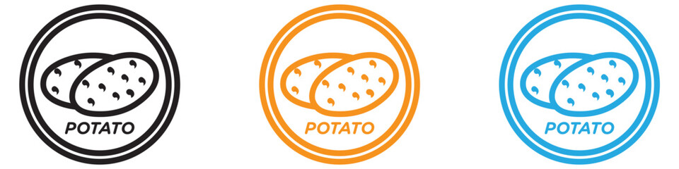 Potato icon vector logo set collection for web app ui