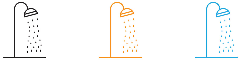 Shower icon vector logo set collection for web app ui