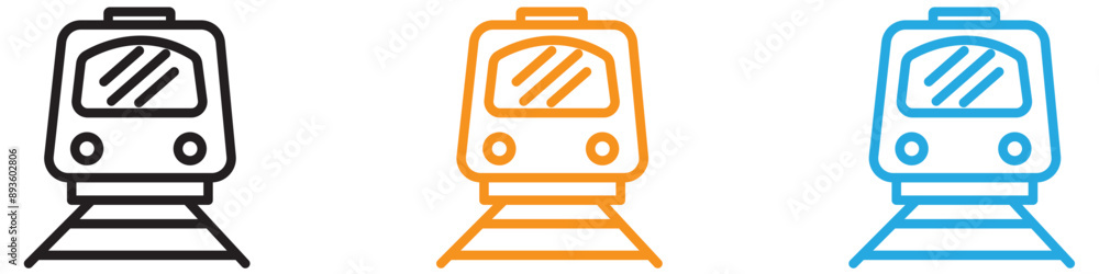 Poster subway icon vector logo set collection for web app ui