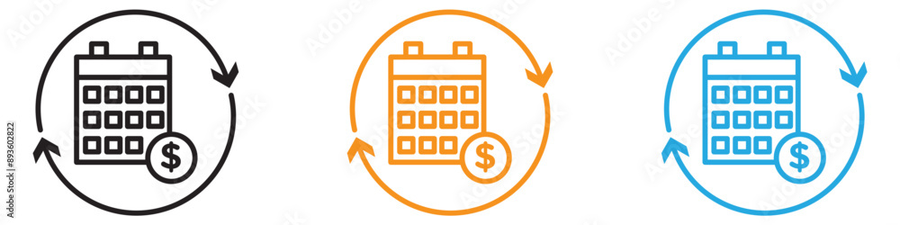 Poster subscription model icon vector logo set collection for web app ui