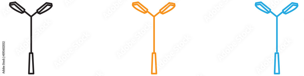 Poster street lighting icon vector logo set collection for web app ui