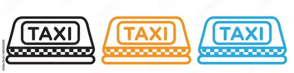 Poster taxi lamp icon vector logo set collection for web app ui