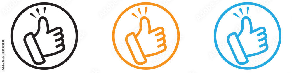 Poster thumbs up icon vector logo set collection for web app ui