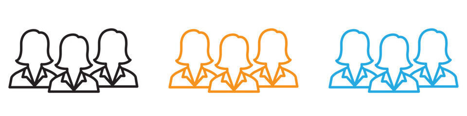 women team icon vector logo set collection for web app ui