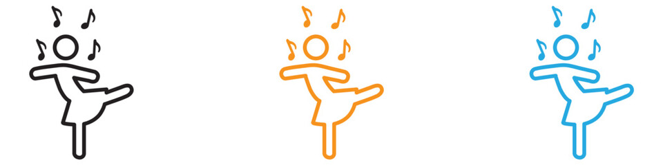 woman dancing icon vector logo set collection for web app ui