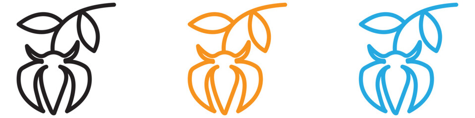 Ylang ylang icon vector logo set collection for web app ui