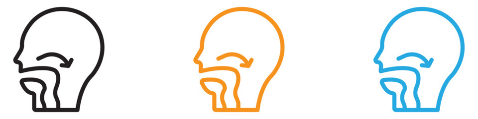 Swallowing reflex icon vector logo set collection for web app ui