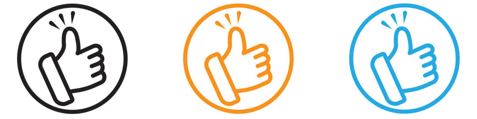 Thumbs Up icon vector logo set collection for web app ui